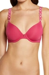 Natori Pure Luxe Underwire T-shirt Bra In Berry / Blush Pink