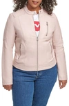 Levi's Levis Faux Leather Moto Jacket In Peach Blush