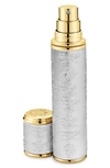 Creed Silver With Gold Trim Leather Pocket Atomizer In Silver/gold Trim