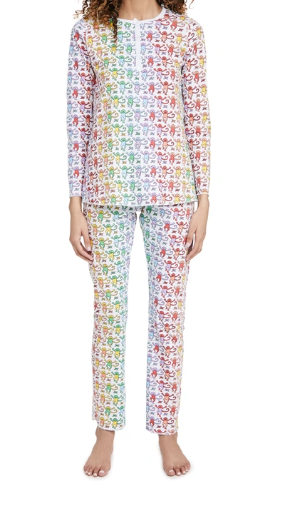 Roller Rabbit Disco Monkey Pajamas In Multi