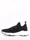 Tod's Leather-trimmed Stretch-knit Slip-on Sneakers In Black