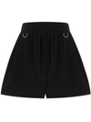 Givenchy D-ring Embellished Flared-leg Wool Shorts In Black