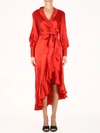 ZIMMERMANN WRAP MIDI DRESS RED,11737590