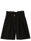 Balmain Teen High-rise Knee-length Shorts In Black