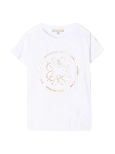 Elie Saab White T-shirt Teen In Bianco/oro