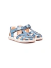 CAMPER SNAKESKIN-EFFECT TOUCH-STRAP SANDALS