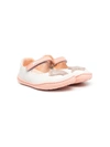 Camper Sea Shell Patch Ballerina Shoes In White
