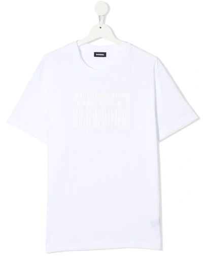 Diesel Teen Logo-print Cotton T-shirt In White