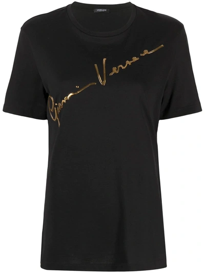 Versace 经典logo印花t恤 In Black