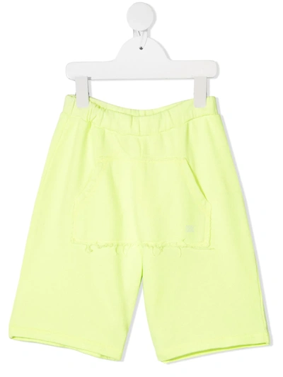 Douuod Kids' Wide-leg Track Shorts In Yellow