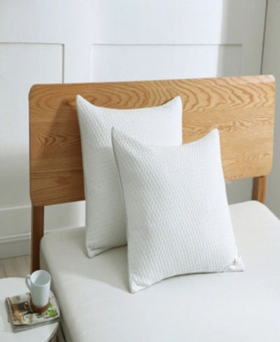 St. James Home Cooling Knit Bed Pillow With Nano Feather Fill And Removable Cover Queen In White