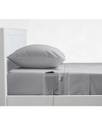 Distinct Dorm 4 Piece Sheet Set With Cell Phone Pockets On Each Side, Full Bedding In High Rise