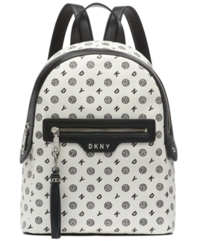 Dkny Polly Backpack In White/black