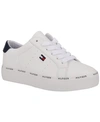 Tommy Hilfiger Tw Henissly Womens Lace-up Casual And Fashion Sneakers In White