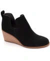 Toms Kallie Womens Suede Ankle Wedge Boots In Black