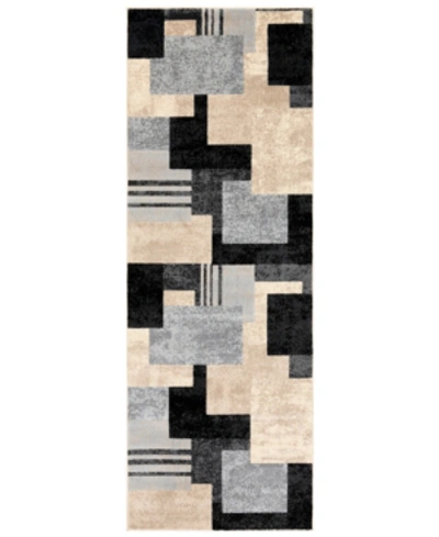 Abbie & Allie Rugs City Cit-2341 Black 2'7" X 7'3" Runner Area Rug