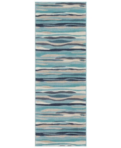 Abbie & Allie Rugs Kyra Kra-2321 Aqua 2'7" X 7'3" Runner Area Rug In Sky Blue