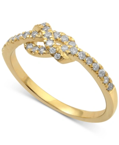 Macy's Diamond Knot Band (1/4 Ct. T.w.) In 14k Rose, Yellow Or White Gold In Yellow Gold