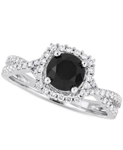 Macy's Diamond Halo Engagement Ring (1-1/2 Ct. T.w.) In 14k Yellow, White Or Rose Gold In White Gold