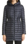 Moncler Barbel Drawstring-waist Hooded Quilted Down Coat In Nero