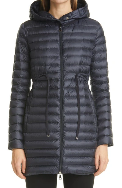 Moncler Barbel Drawstring-waist Hooded Quilted Down Coat In Nero