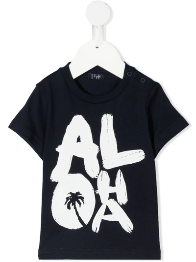 Il Gufo Babies' Graphic-print Cotton T-shirt In 蓝色