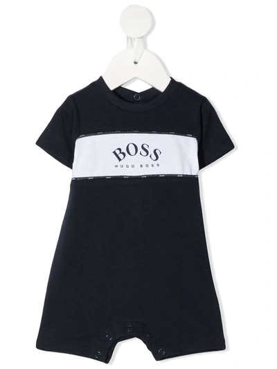 Bosswear Babies' Two-tone Logo-print Shortie In 蓝色