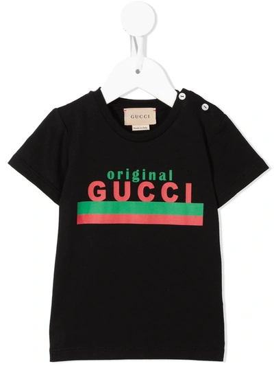 Gucci Babies' Original -print T-shirt In 黑色