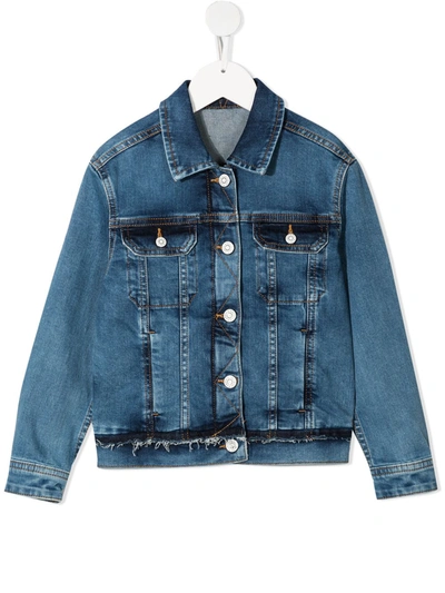 Zadig & Voltaire Kids' Paisley-embroidered Denim Jacket In Blue