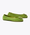 Tory Burch Minnie Travel Ballet Flat, Suede In Green/ Green