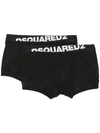Dsquared2 Logo-waistband Pack Of Two Boxer Shorts In Black