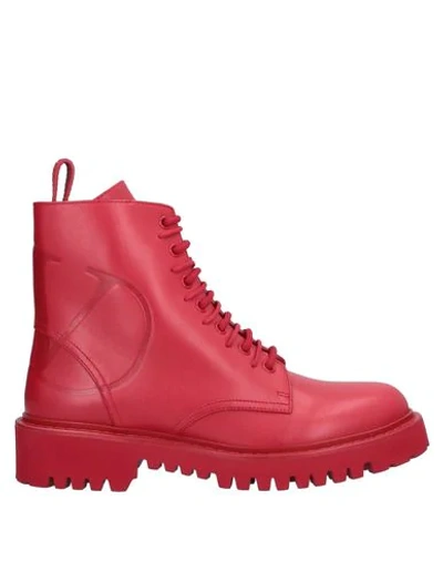 Valentino Garavani Ankle Boots In Red