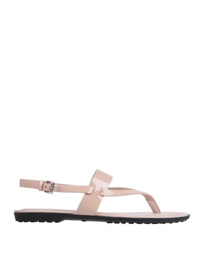 Tod's Toe Strap Sandals In Light Pink
