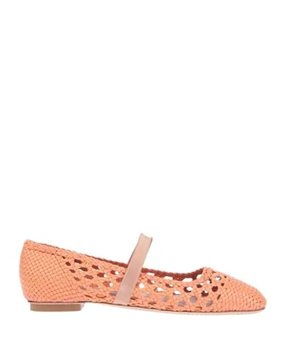 Santoni Edited By Marco Zanini Ballet Flats In Orange