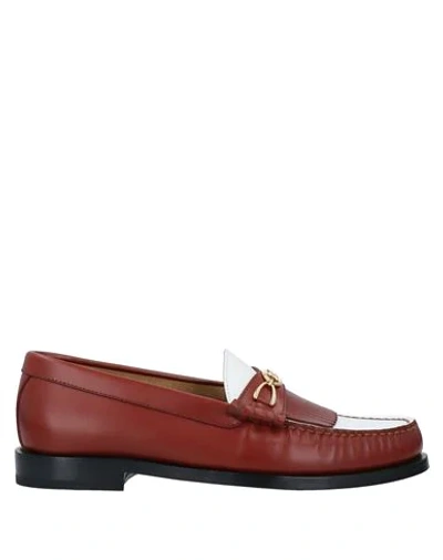 Celine Loafers In Brick Red