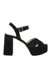 Prada Crossover Platform Sandals In Black