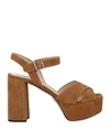 Prada Sandals In Camel