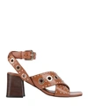 MAJE MAJE WOMAN SANDALS TAN SIZE 6 SOFT LEATHER,17000805DH 11