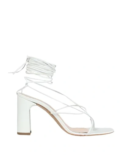8 By Yoox Toe Strap Sandals In White