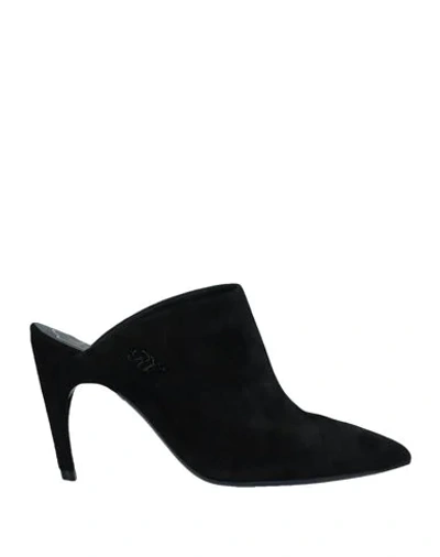 Roger Vivier Woman Mules & Clogs Black Size 7.5 Soft Leather