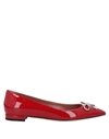 Bally Ballet Flats In Red