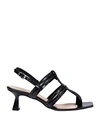 8 By Yoox Toe Strap Sandals In Black