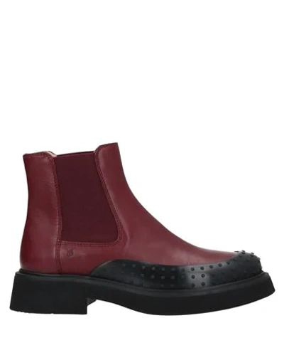 Tod's Ankle Boots In Red