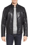 Cole Haan Signature Washed Leather Jacket In Black