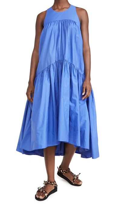 Edit High Low Multi Tier Dress In Bluebell