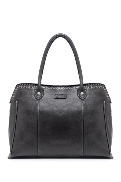 Old Trend Soul Stud Leather Satchel Bag In Slate