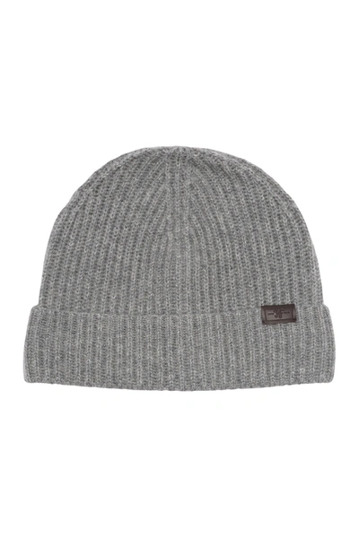 Hickey Freeman Cashmere Knit Cuffed Beanie In Charcoal