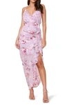 Astr Floral Ruffle Chiffon Dress In Lilac Floral