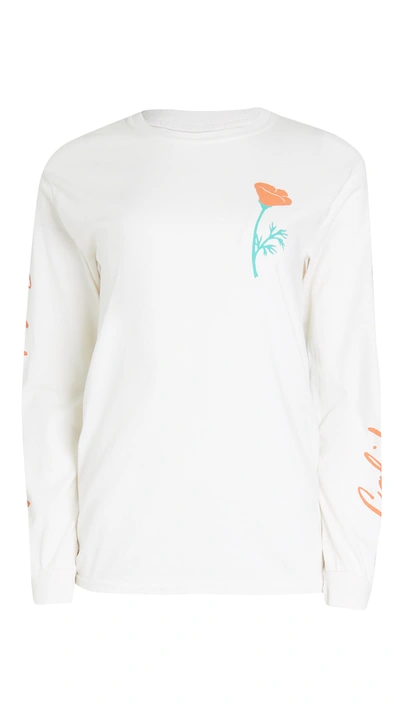 Free And Easy Poppy Long Sleeve Tee In Coconut