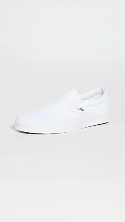 Vans Classic Slip-on Platform Triple White Sneakers In True White/white